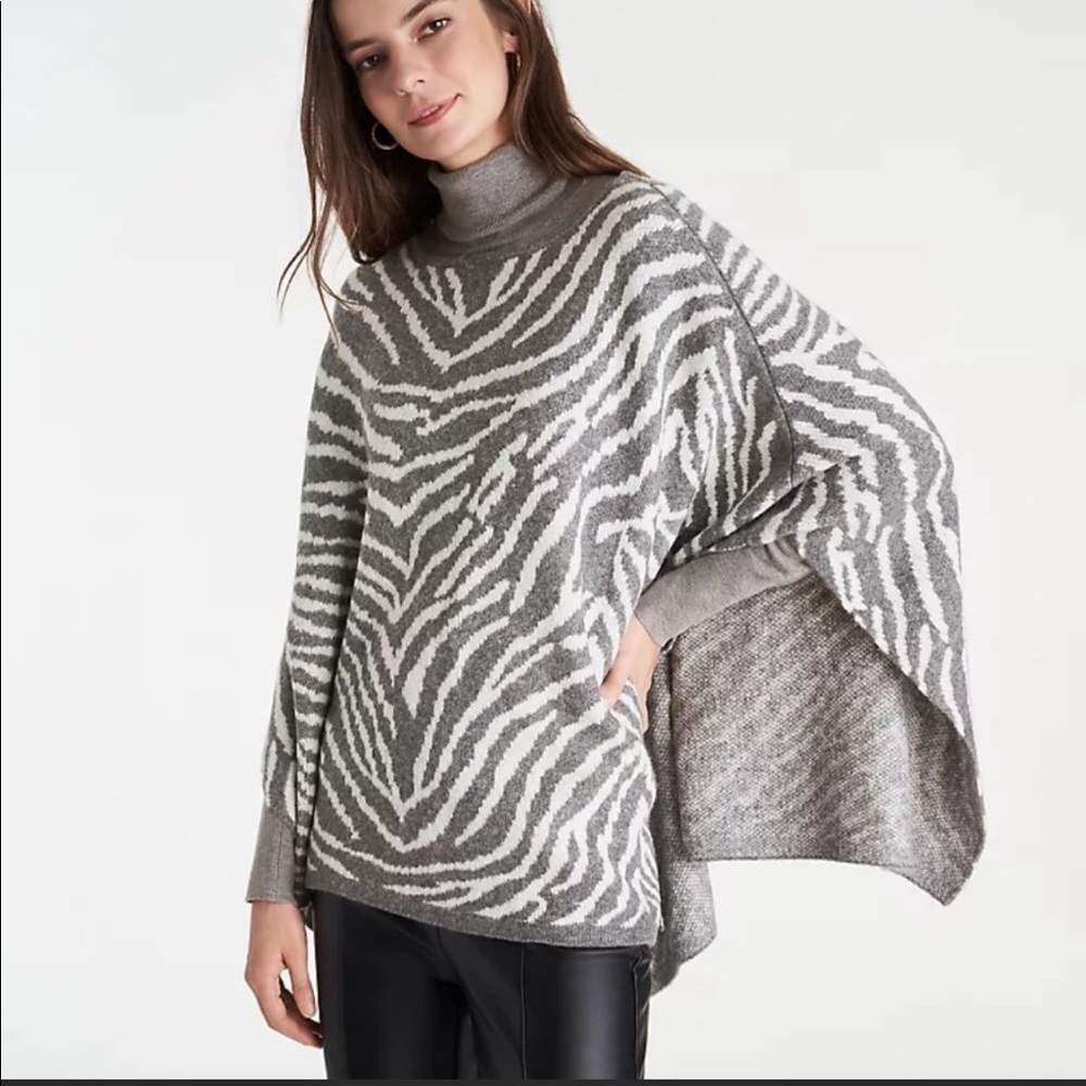 Ann Taylor zebra print poncho